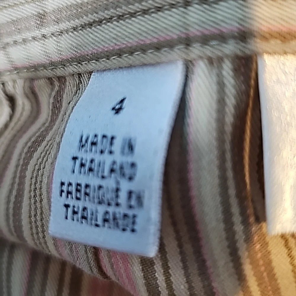 3/$25 Talbots Size 4 Vertical Stripe Pants Pink Taupe